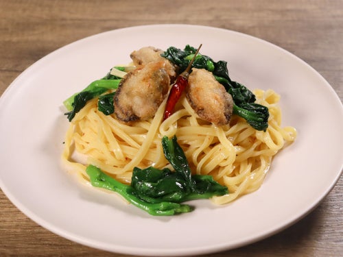 牡蠣と菜の花のペペロンチーノ